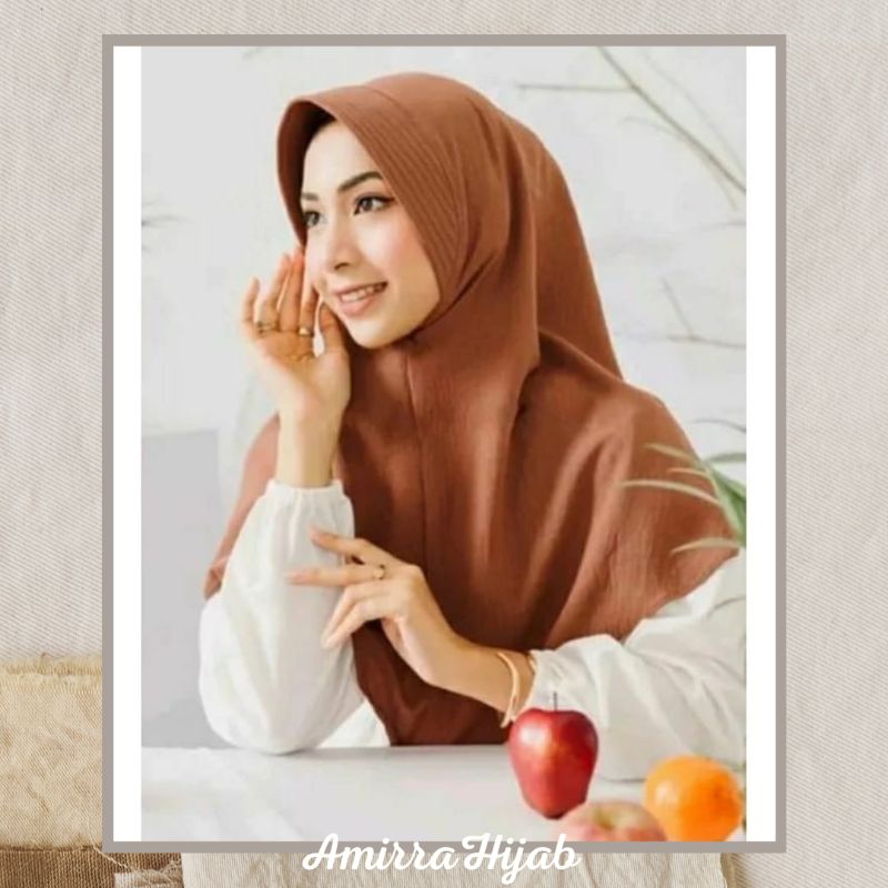 Bergo Maryam Crinkle Airflow Pet L / Bergo Marya Crinkle / Jilbab Instan Maryam Crinkle Airflow