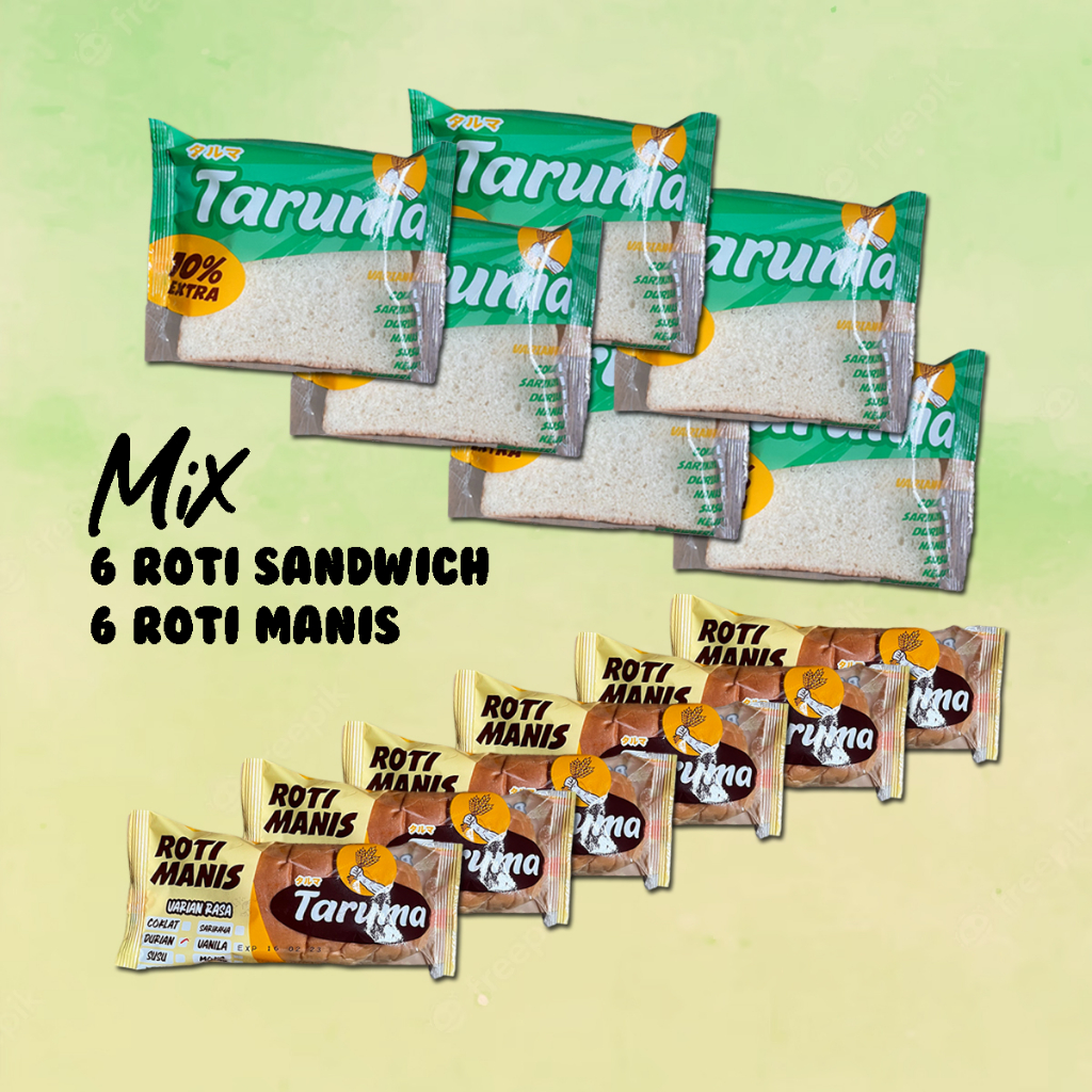 

[12 PCS] Taruma Mix Sandwich dan Roti Manis (All Varian)