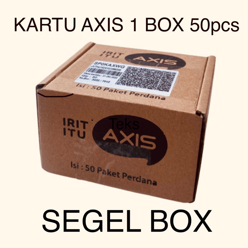 KARTU PERDANA AXIS 0K 1 BOX (SEGEL BOX) exp 2027