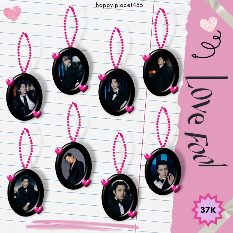 EXO epoxy keychain love fool ver. fanmade / gantungan kunci exo