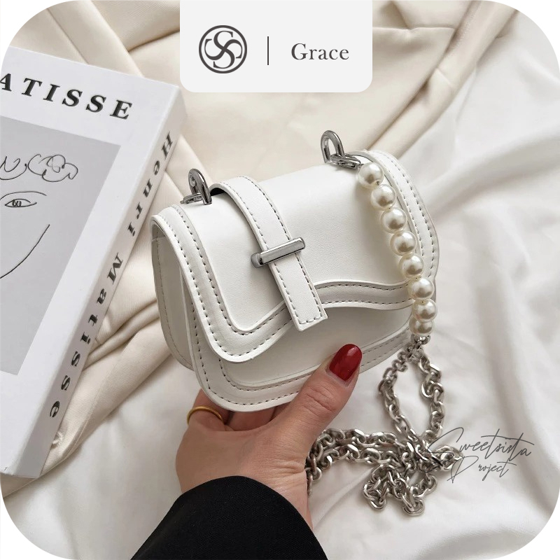 Tas selempang mini wanita mutiara elegan / tas kondangan / tas mini wanita /sling bag wanita GRACE -