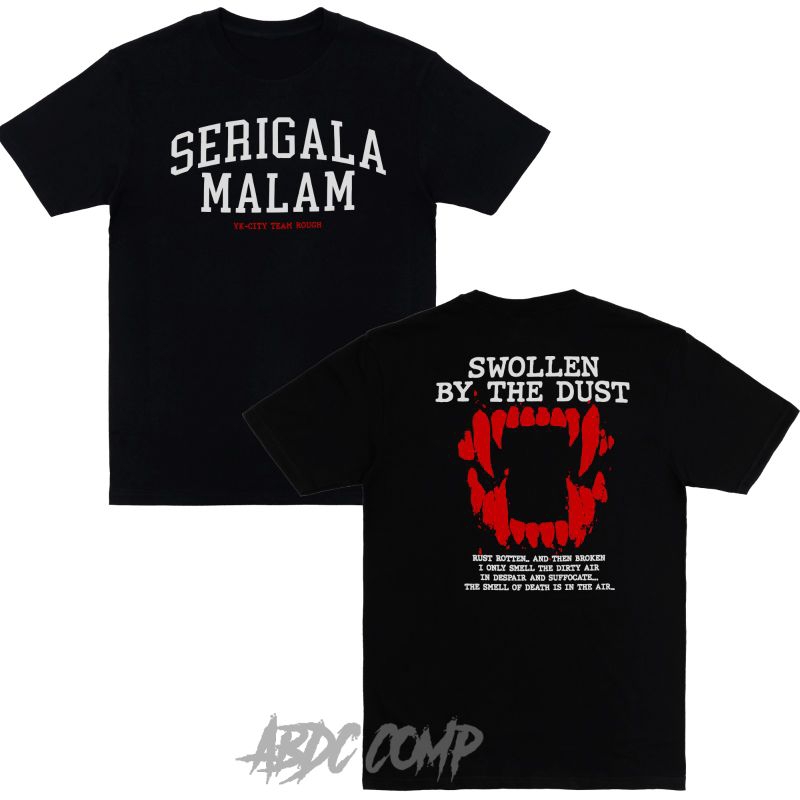 kaos band serigala malam Swollen / Tshirt kaos band serigala malam