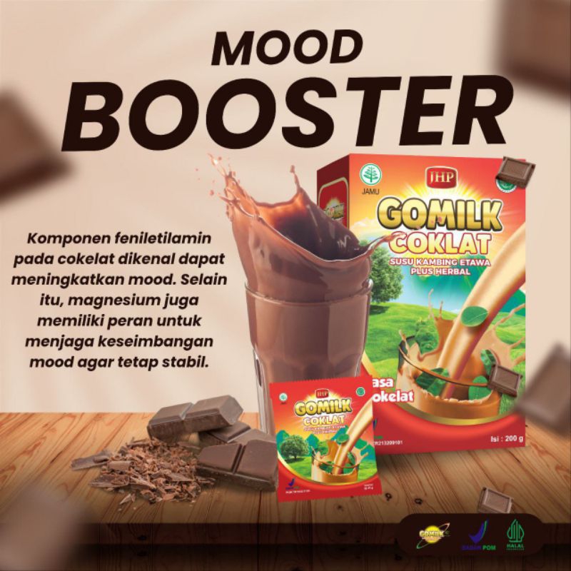 

Gomilk susu etawa plus herbal rasa cokelat