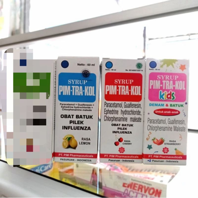 SYRUP PIMTRAKOL DEMAM BATUK ANAK RASA STRAWBERRY LEMON & CHERRY 60ML