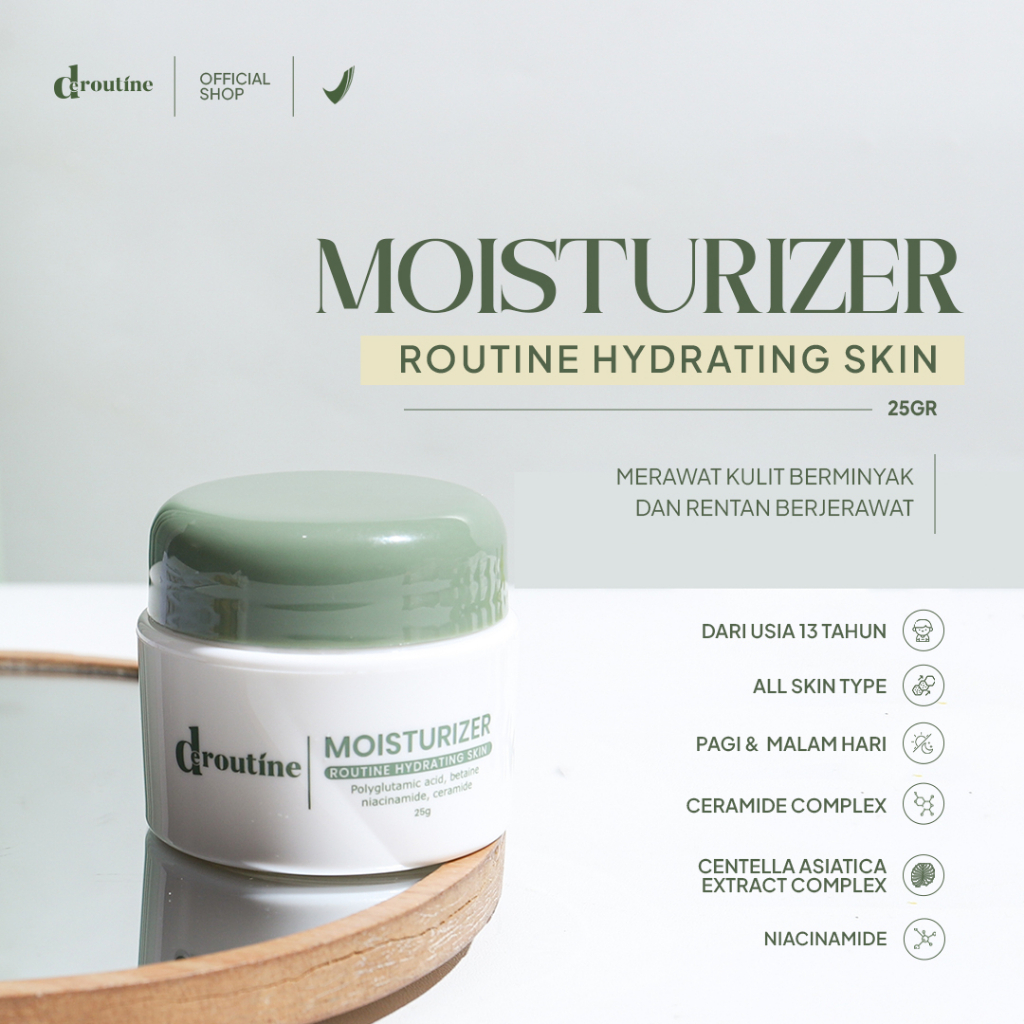(BUY 1 GET 1) DEROUTINE Moisturizer Routine Hydrating Skin Gel 25g Oil Control