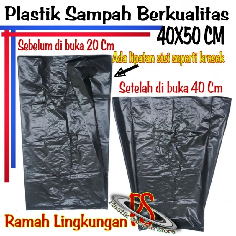 Kantong Plastik Sampah 40 x 50 Cm , Plastik Sampah Hitam 40x50 / Kantong Sampah 40 X 50 Cm