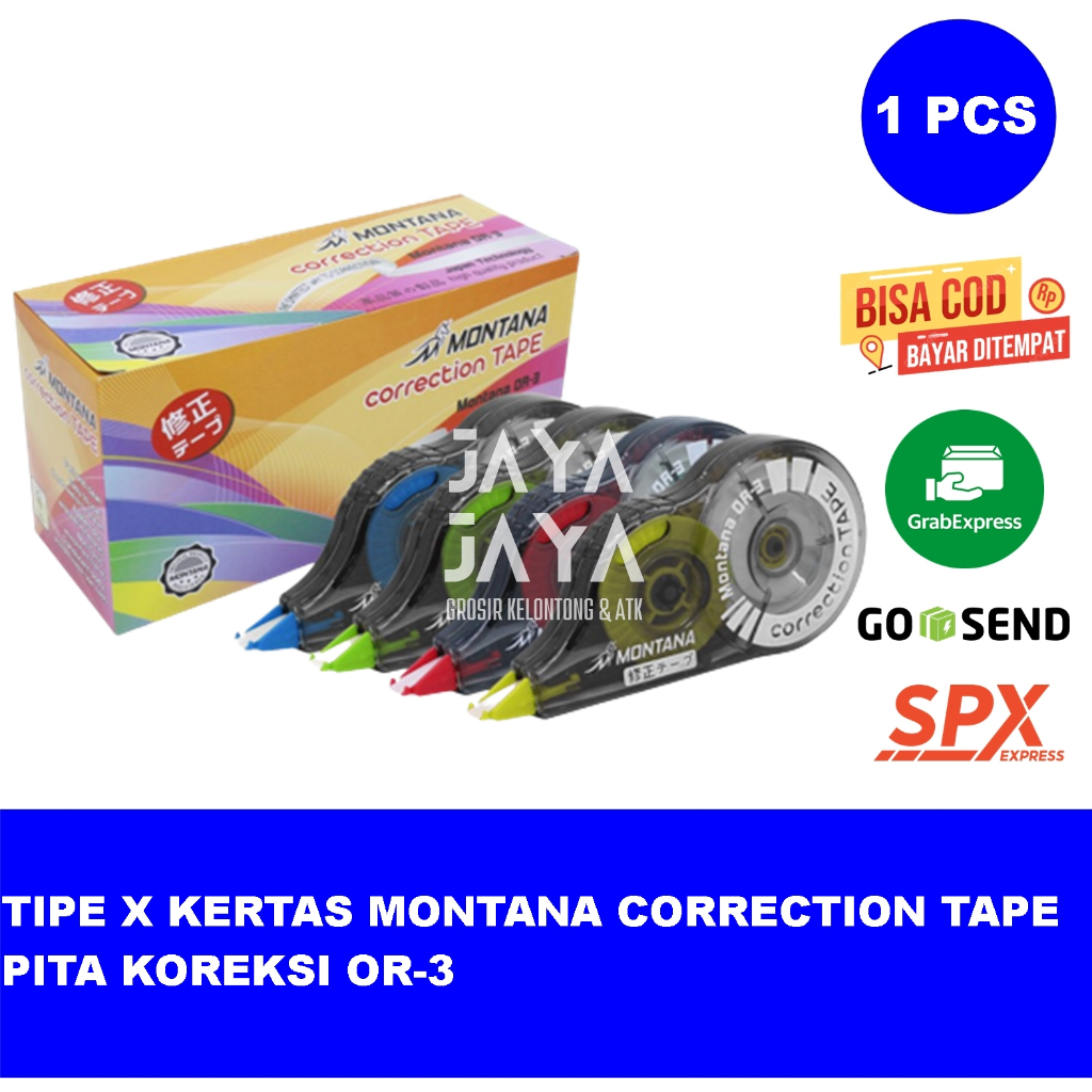 

1 PCS TIPE X KERTAS MONTANA CORRECTION TAPE PITA KOREKSI OR-3