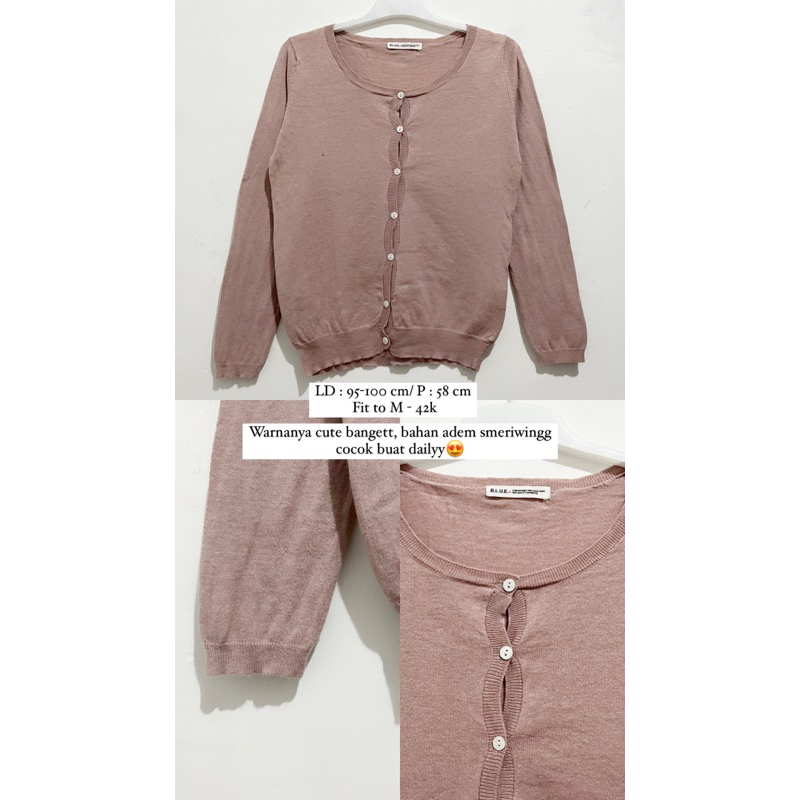 cardi warna dusty pink