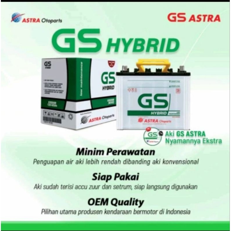 Aki mobil GS HYBRID 55D23L Innova Bensin