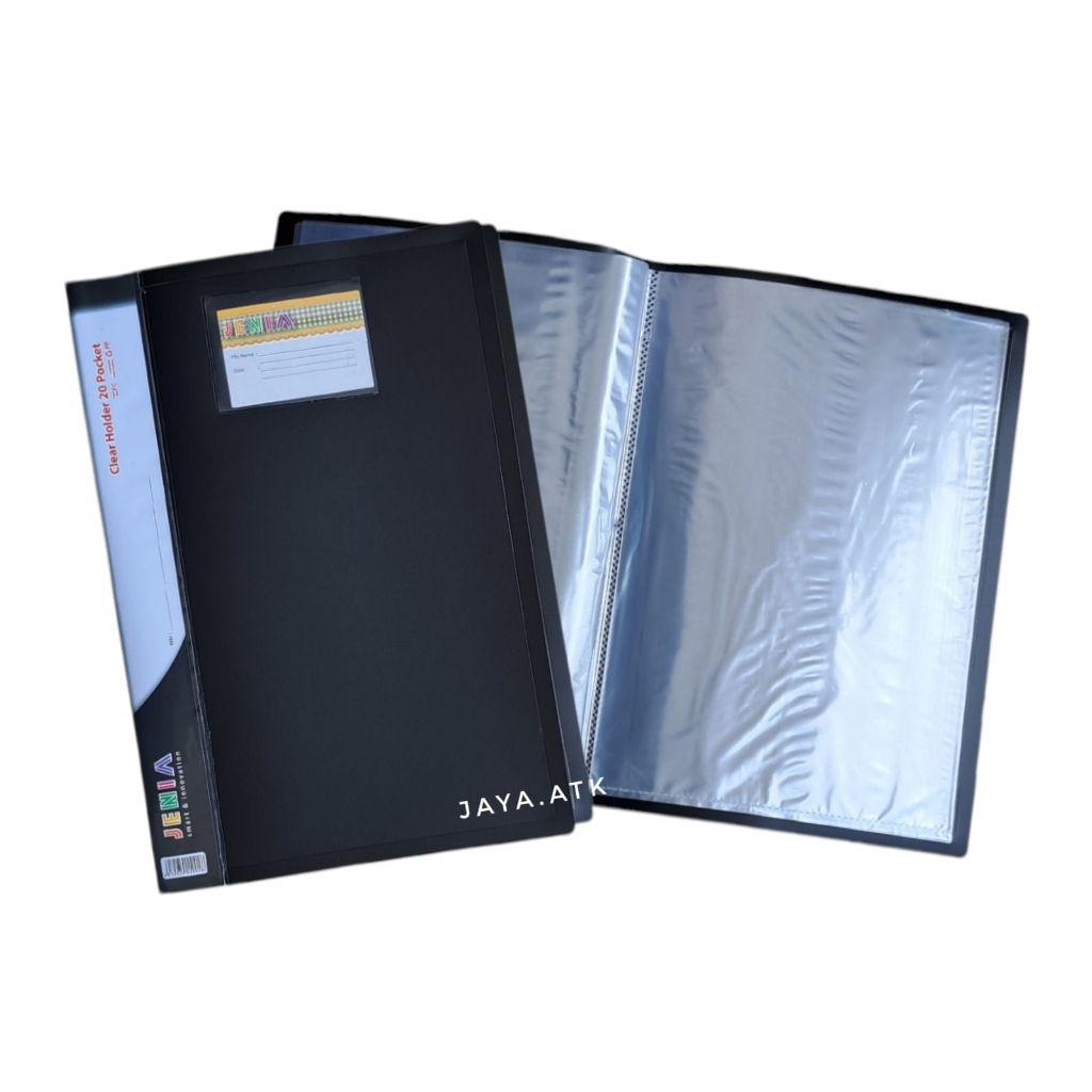 MAP DOKUMEN CLEAR HOLDER F4 20 LEMBAR HITAM FOLDER FILE DOCUMENT KEEPER