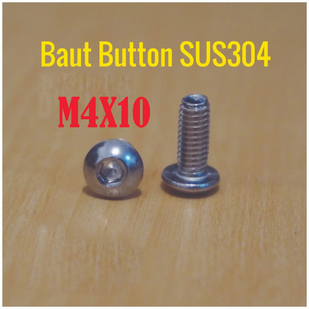 Baut Button L M4 x 10 kepala payung sus304 stainless
