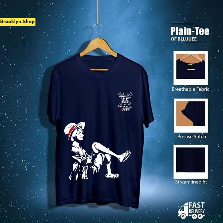 ALPHA - KAOS DISTRO UKURAN JUMBO LUFFY DUDUK ONE PIECE