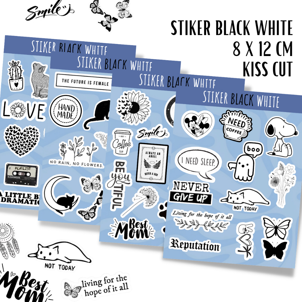 

STIKER AESTHETIC BLACK WHITE STIKER HITAM PUTIH