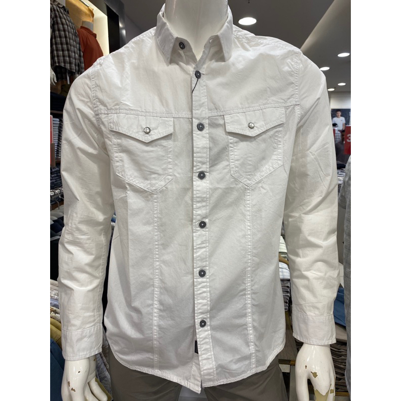 Kemeja Watchout jeans putih