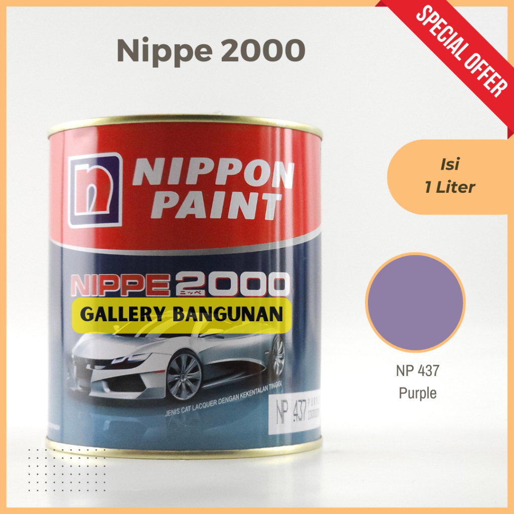 

Nippe 2000 Np 437 Purple Cat Kayu Besi NC Nippon Paint Kemasan 1 Liter