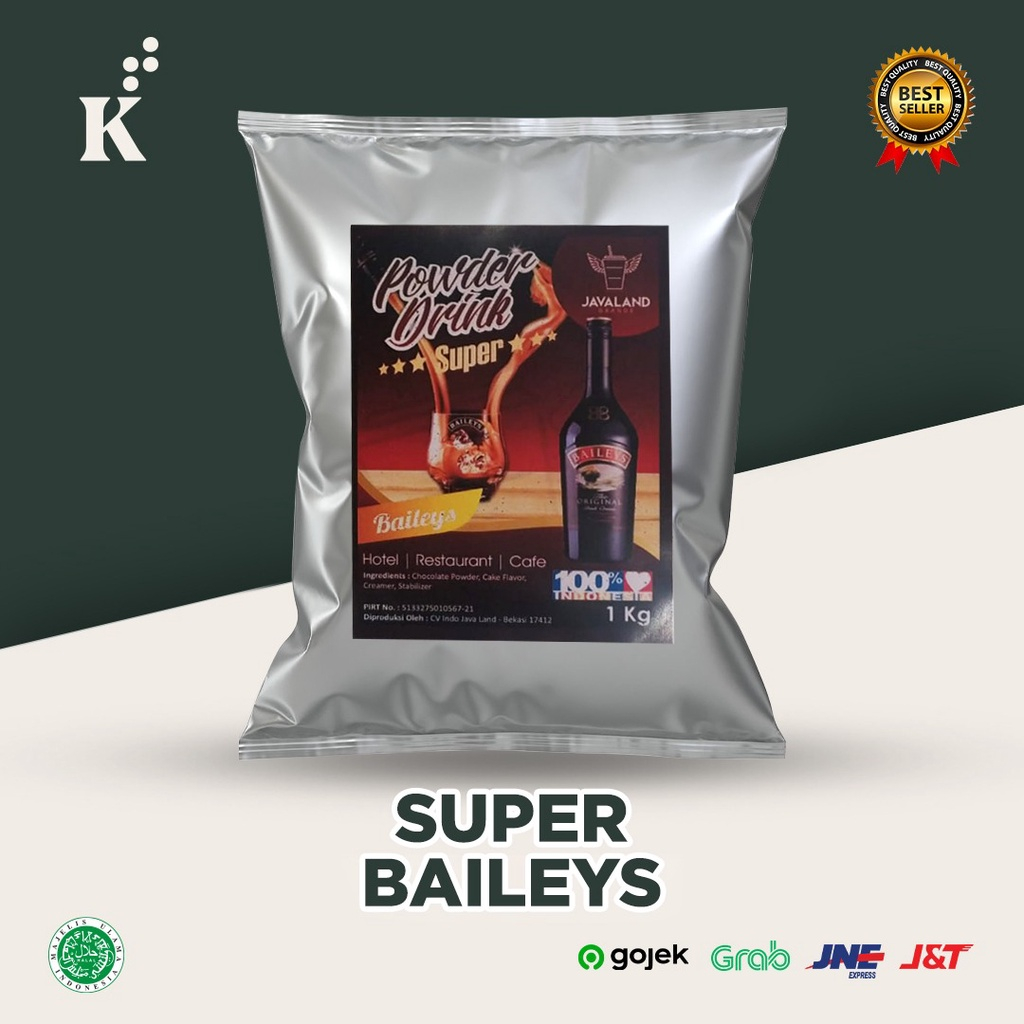 

Bubuk Minuman SUPER POWDER drink Rasa Baileys NON ALCOHOLIC Milkshake bubble tea smoothie 1kg