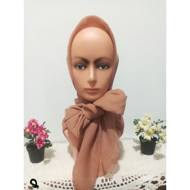 hijab/jilbab segi empat premium polos/kerudung segi empat polos Polycotton/katun