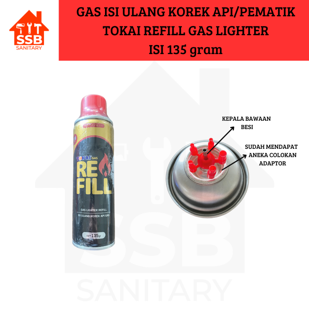 GAS ISI ULANG KOREK API PEMANTIK TOKAI REFILL GAS LIGHTER
