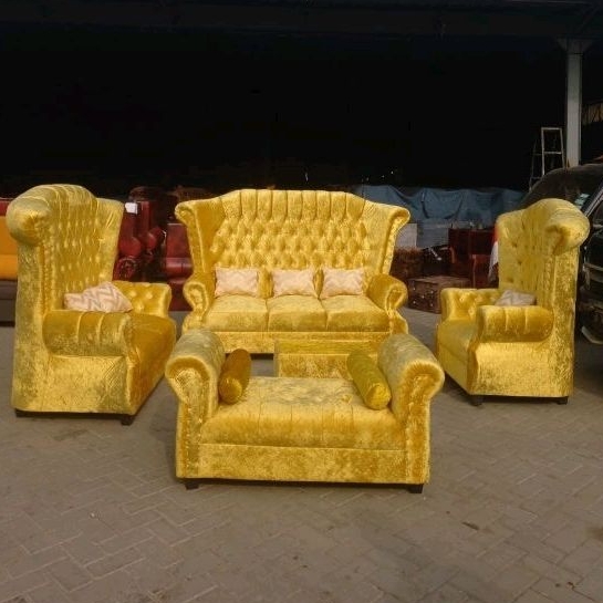 Sofa Jaguar Syahrini 321 + Bench Sofa + Meja Kain Velvet (Sofa Ruang Tamu)