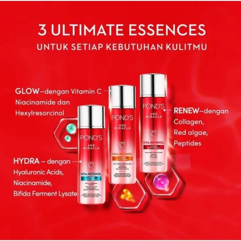 PONDS AGE MIRACLE ULTIMATE GLOW ESSENCE/RENEW ESSENCE 110ML