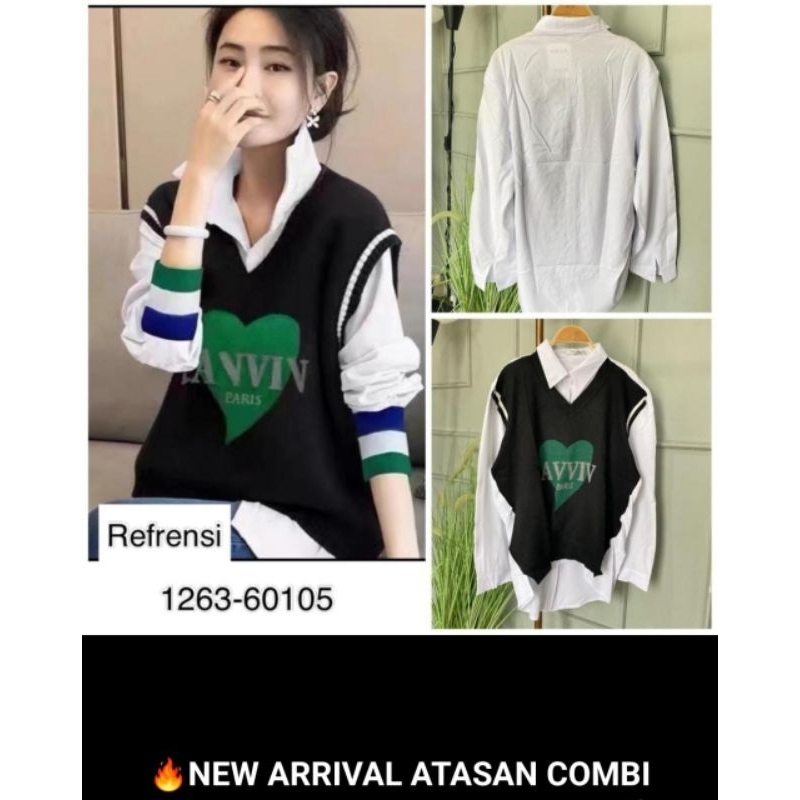 Kemeja Mix Rajut import premium wanita