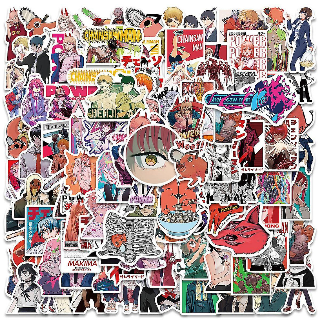 

(40 PCS) Sticker Anime/ Sticker Chainsaw Man Glossy/ Chainsaw Sticker Pack