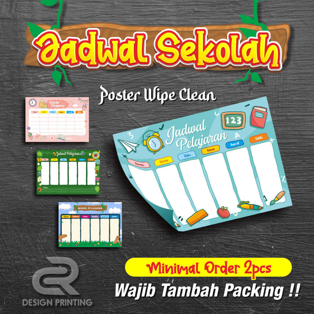 Poster Jadwal Pelajaran // Poster Jadwal Sekolah // Jadwal mata Pelajaran // Jadwal , Poster wipe cl