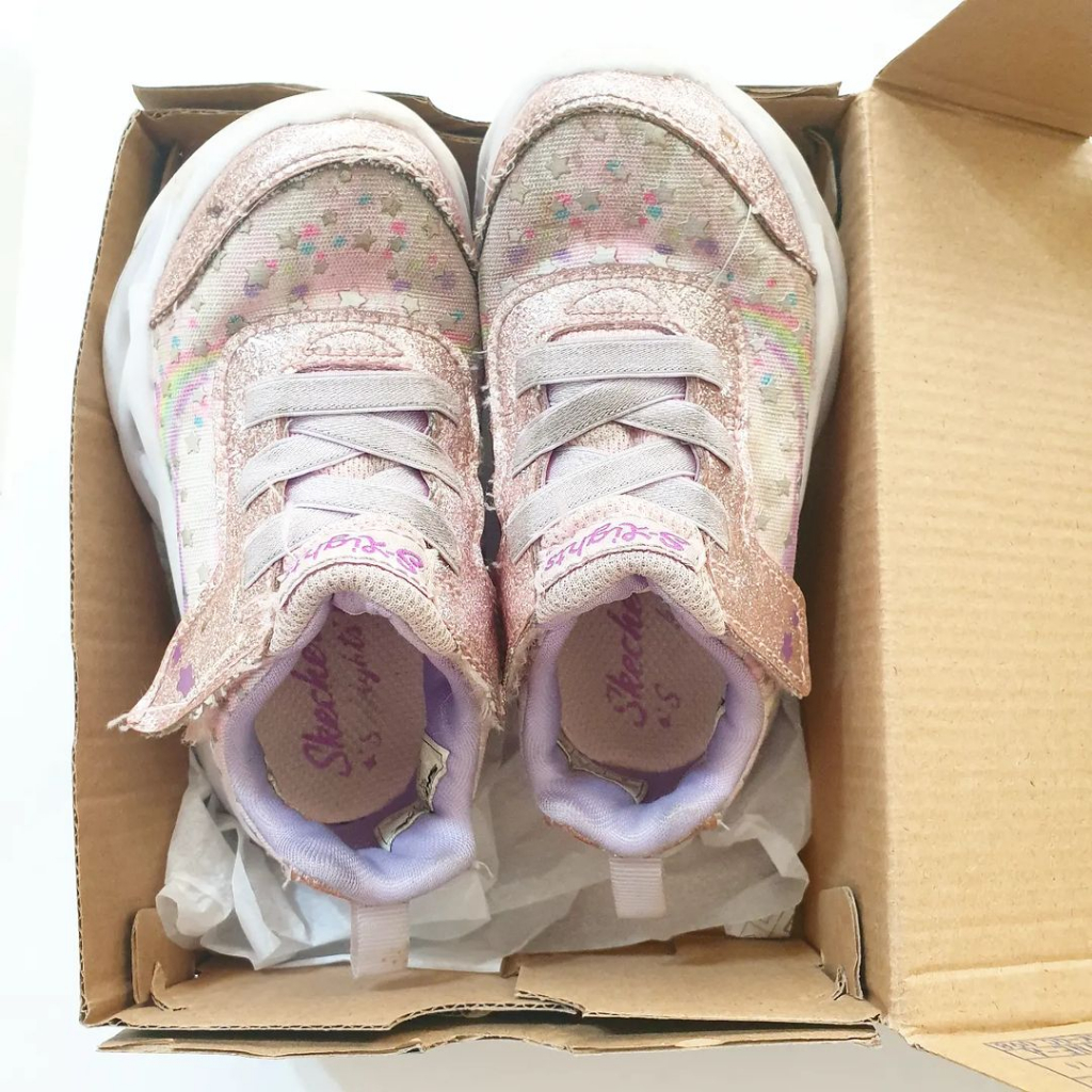Skechers Lights Girl Twisty Bright Starry Light Pink | Sepatu Sneaker Anak Perempuan