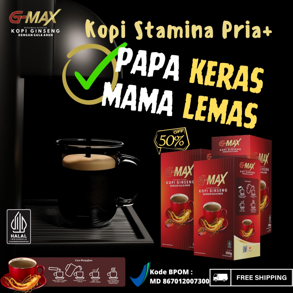 

BEST SELLER KOPI G MAX Kuat Pria Tahan Lama G-MAX Penambah Stamina Pria Dewasa 100% extra gingseng original tanpa efek samping BPOM Solusi Atasi Keharmonisan Rumah Tangga