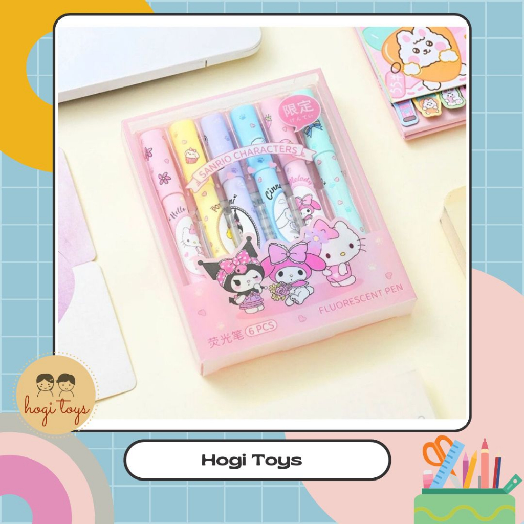 

Highlighter Stabilo 6in1 Sanrio Spidol Warna Warni Jurnal Diary