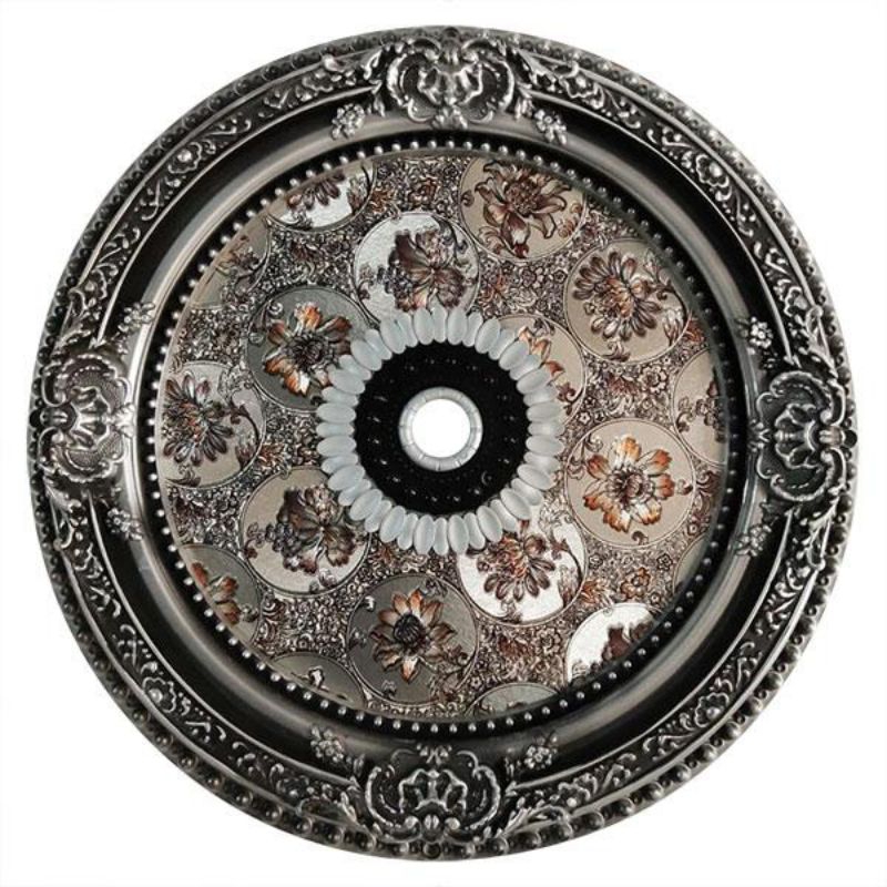 ORNAMEN Lampu Hias Plapon Rumah Warna Hitam Silver Ukuran 60 cm x 60 cm / Bisa Untuk Plapon Beton Pl