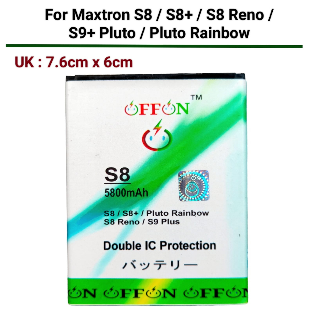 Baterai Batre  Maxtron S8 S8+ S8 Plus Plus Maxtron Pluto Rainbow S8 Reno S9+ S9 Plus Double Power