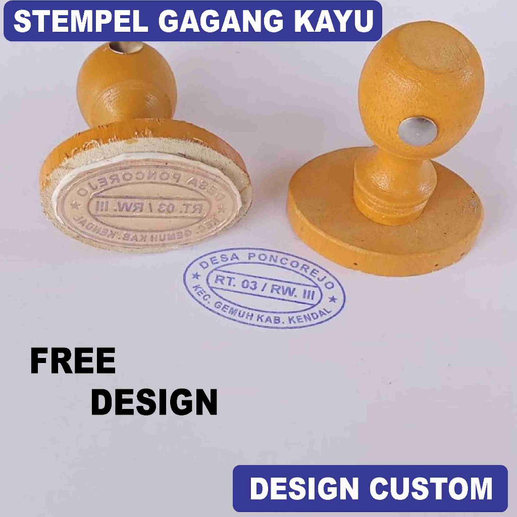 

Stempel Biasa / Runaflek Stempel Gagang Kayu Design Custom