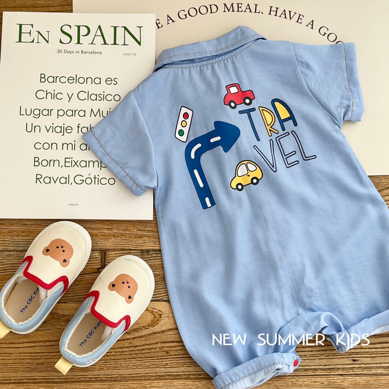 (Z0133) 0-2thn | ZUNO KIDS | Travel Romper | Baju romper jumpsuit playsuit pakaian anak bayi cowok p