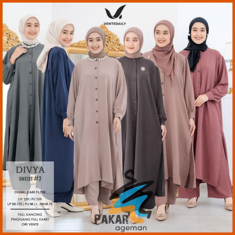 VENTE DAILY DIVYA ONESET #2 Setelan Jumbo Wanita Kekinian One Set LD 120