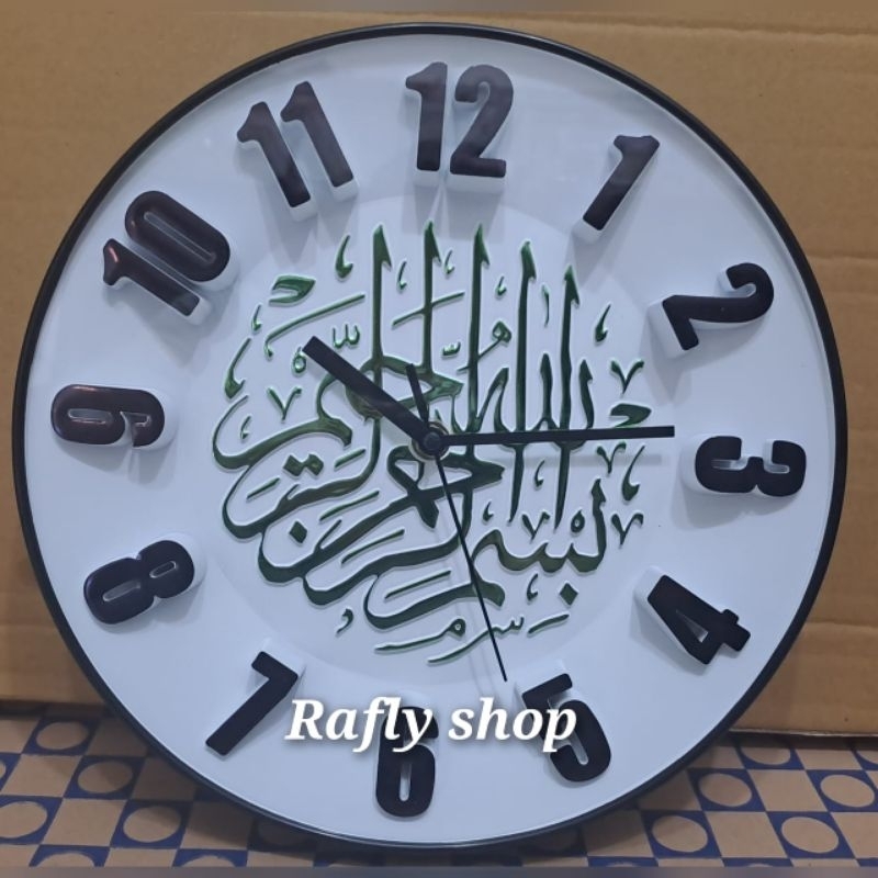 jam dinding kaligrafi 9628 angka timbul