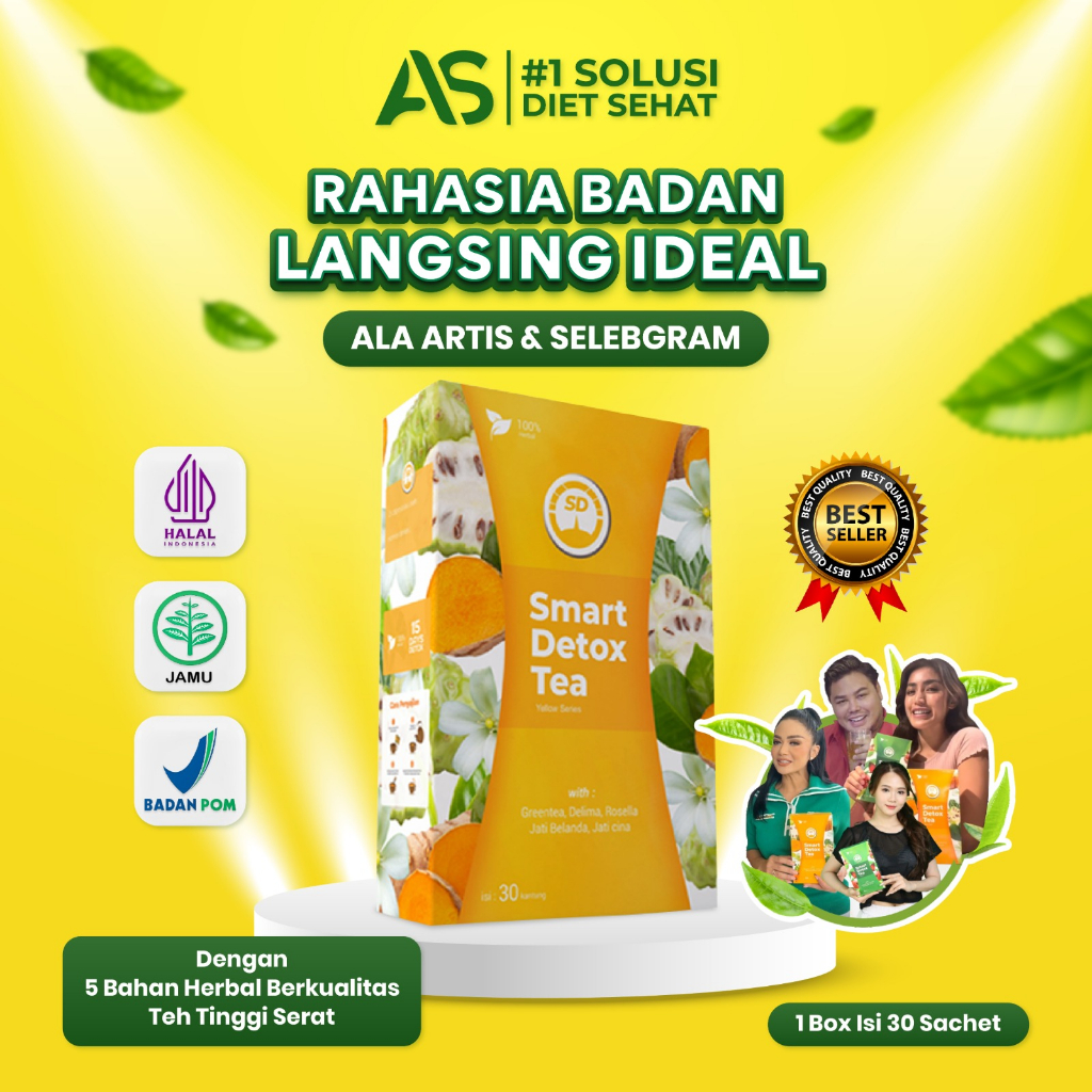 

Smart Detox Tea Yellow Series - Minuman Diet Pelangsing Badan Herbal - Suplemen Diet - Tanpa Bahan Pengawet - Isi 1 Box 30 Sachet