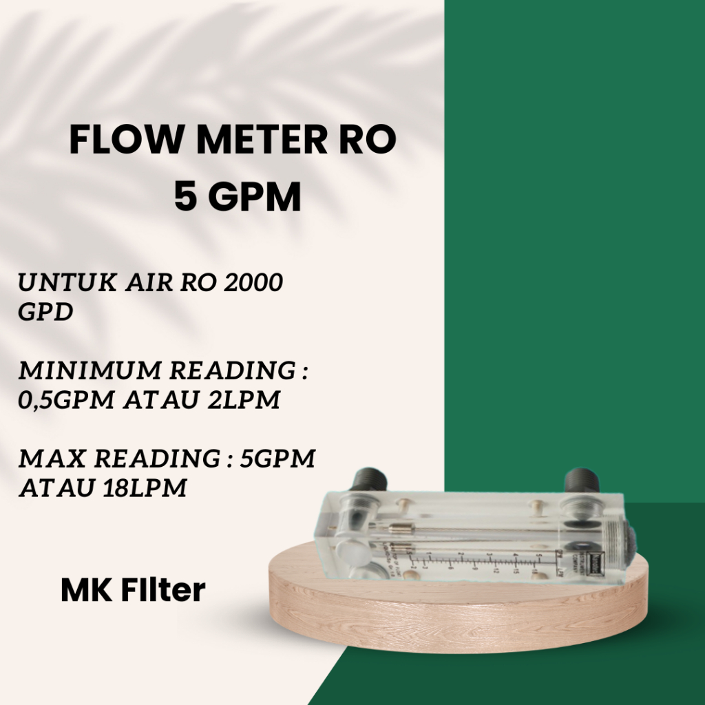 Flow Meter RO 5 GPM untuk Air RO 2000 Gpd