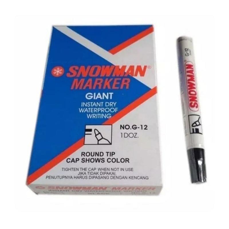 

spidol snowman permanen warna hitam 1 pcs