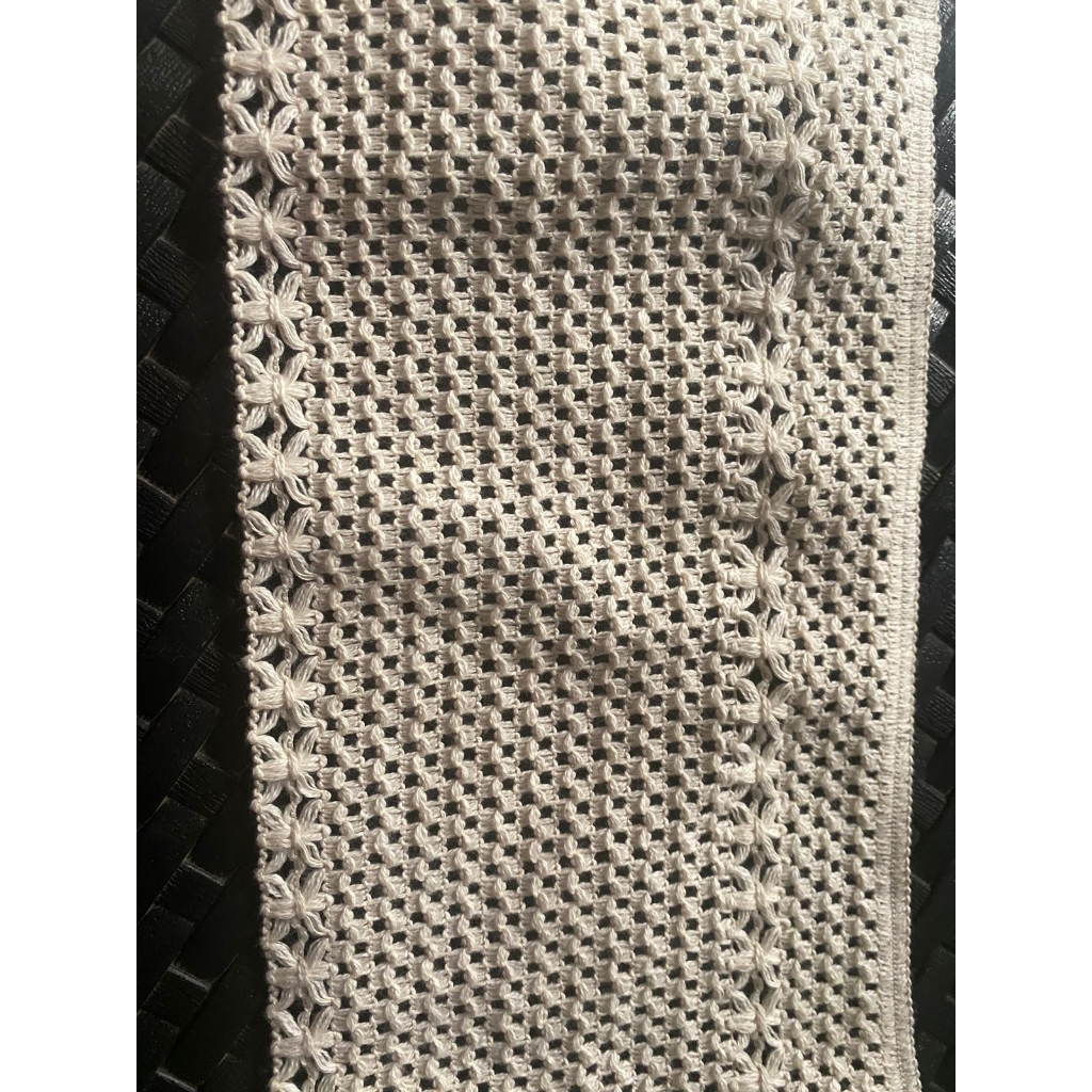 renda rajut/renda kait 024 lebar 12cm (permeter)