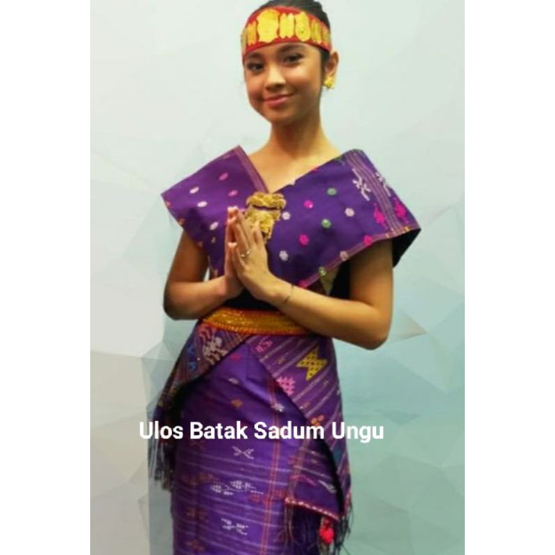 Pakaian Adat Toba Ulos  Batak Sadum Ungu
