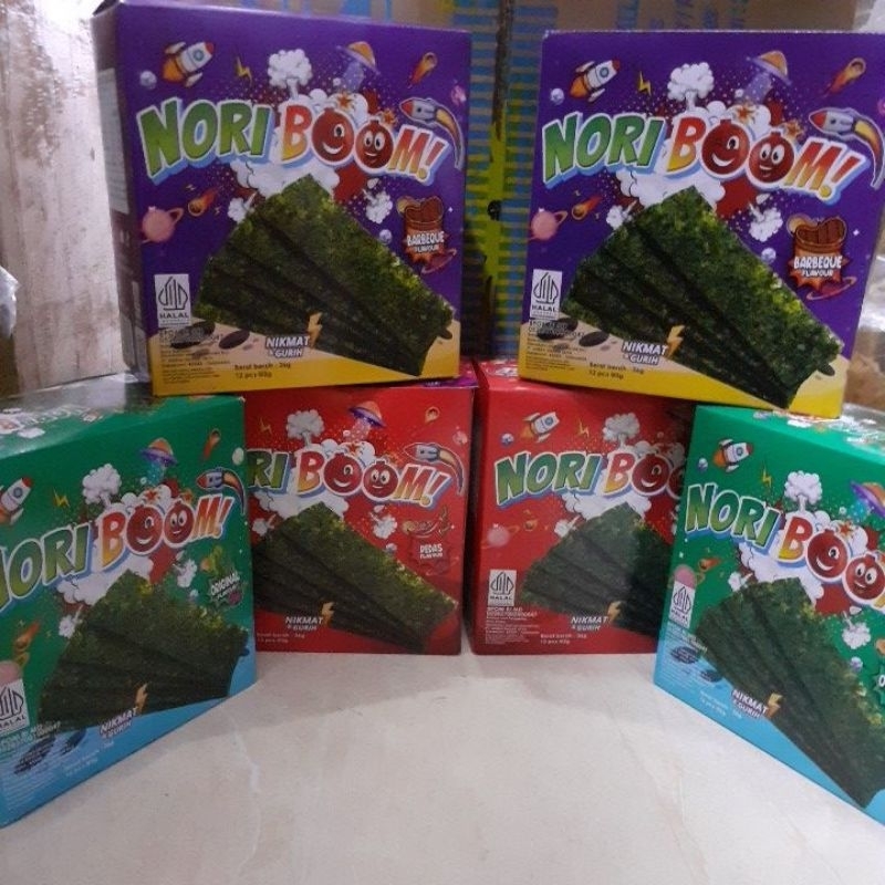 

NORI BOOM Rumput laut gurih nikmat/1 box isi 12 pcs