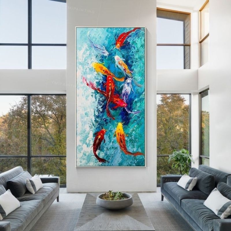 LUKISAN KOI ABSTRAK MODERN ART