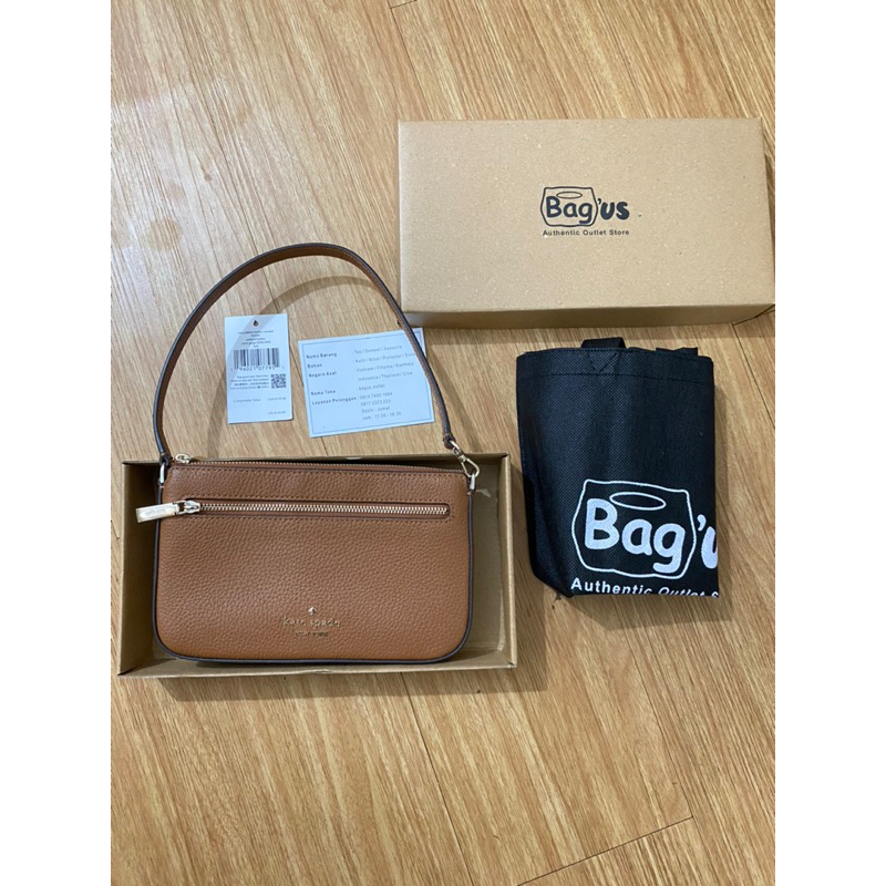 KS Leila Pebbled Leather Convertible Wristlet - warm ginger