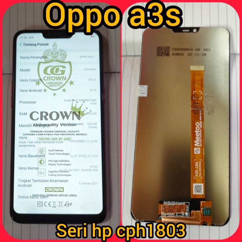 Lcd Touchsreen Ts Fulset Oppo A3s Model Cph1803