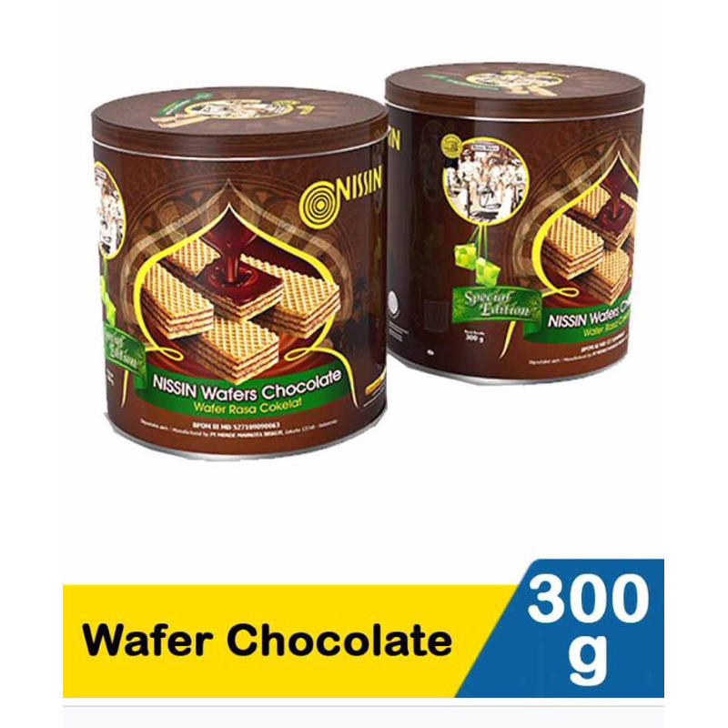 

wafer kaleng nissin 300g murah coklat