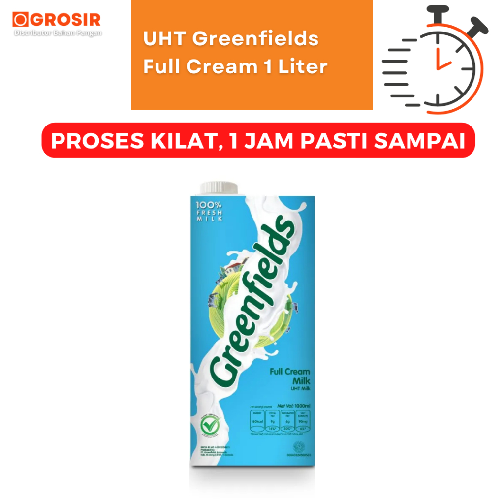 

Susu Greenfields UHT Full Cream 1000 ml Plain