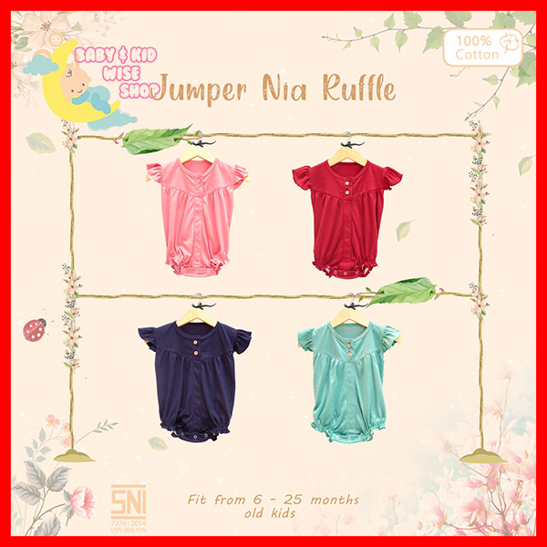 NIA DRESS JUMPER PENDEK BAYI POLOS KATUN 1 STEL