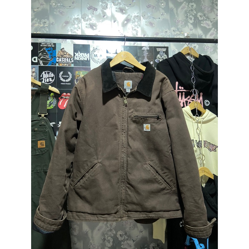 Carhartt Jackets: Men's 103828 DKB Dark Brown Blanket Lined Relaxed Fit Detroit Jacket