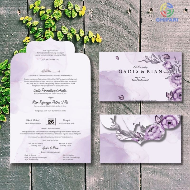 UNDANGAN PERNIKAHAN MOTIF AMPLOP UNIK